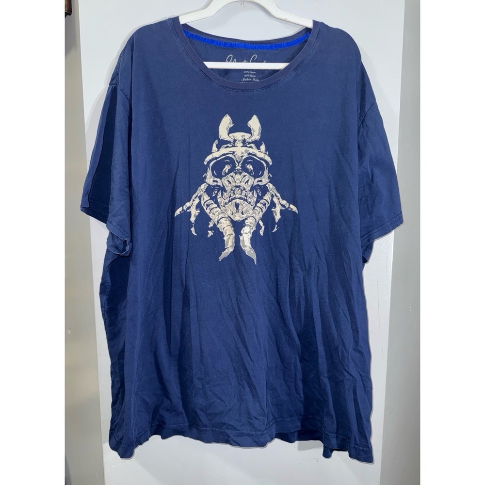 Robert Graham men's bug skull helmet cobalt blue tshirt size‎ 3XL